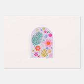 Le Jardin 07 Retro Flowers Pastel Lila Inpakpapier Vel (Voorkant 2)
