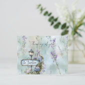 Le Jardin (de tuin) paarse bloemen Briefkaart (Staand voorkant)