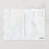 Le Jardin (de tuin) paarse bloemen Briefkaart (Achterkant)