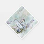 Le Jardin (de tuin)  paarse bloemen Servet (Hoek)