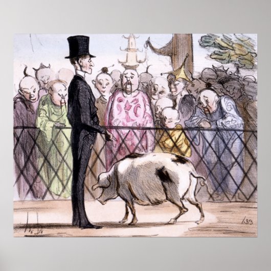 Le Jardin des Plantes a Pekin - Honore Daumier Poster (Voorkant)