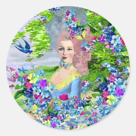 Le Jardin Marie Antoinette Ronde Sticker (Voorkant)