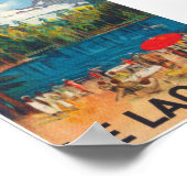 Le Lac Bleu Zwitserland Vintage Travel Poster (Hoek)