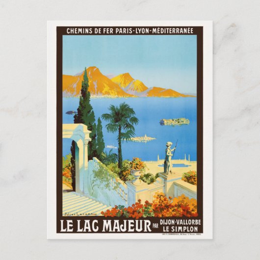 Le Lac Majeur France Vintage Poster 1913 Briefkaart (Voorkant)