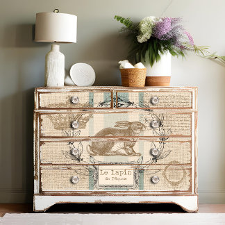 Le Lapin Burlap Easter Rabbit Franse ontkoppeling Tissuepapier