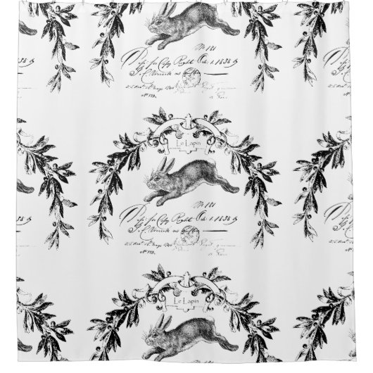 Le Lapin French Hare Shower Curtain Douchegordijn (Voorkant)