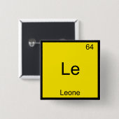 Le - Leone Grappig Chemie Elementsymbool T-shirt Vierkante Button 5,1 Cm (Voorkant /achterkant)