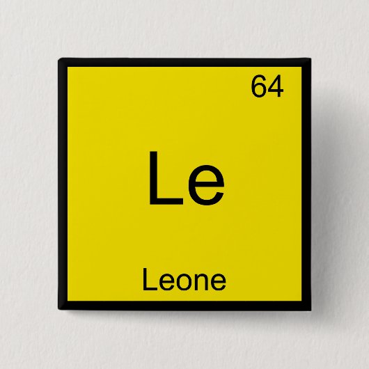 Le - Leone Grappig Chemie Elementsymbool T-shirt Vierkante Button 5,1 Cm (Voorkant)