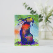 -Le Lièvre Sauvage- Briefkaart (Staand voorkant)