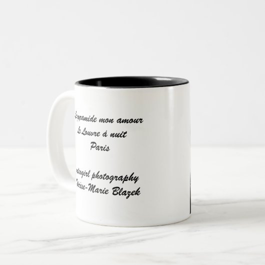 Le Louvre á nuit, Parijs Tweekleurige Koffiemok (Voorkant links)