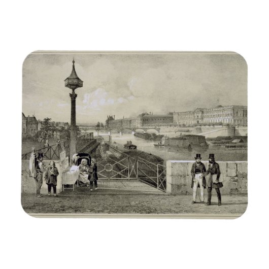 Le Louvre, gegraveerd door Auguste Bry (graving) Magneet (Horizontaal)