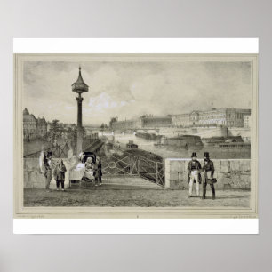 Le Louvre, gegraveerd door Auguste Bry (graving) Poster