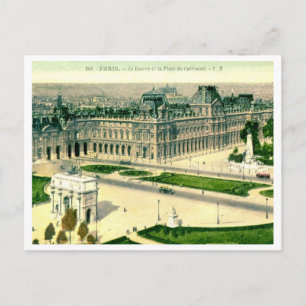 Le Louvre, Parijs, Vintage van Frankrijk Briefkaart
