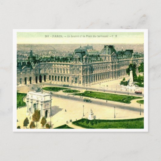 Le Louvre, Parijs, Vintage van Frankrijk Briefkaart (Voorkant)