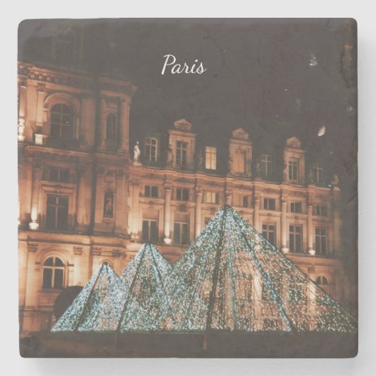 Le Louvre, Paris, France Stenen Onderzetter (Voorkant)