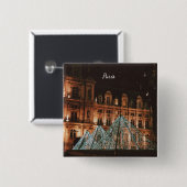 Le Louvre, Paris, France Vierkante Button 5,1 Cm (Voorkant /achterkant)