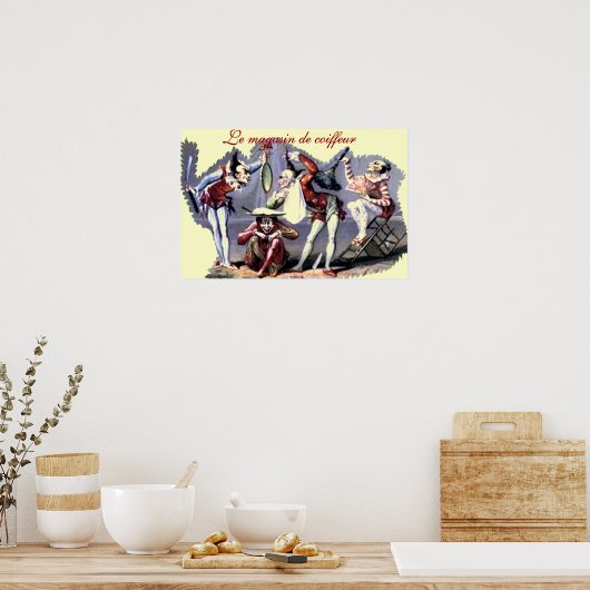 "Le magasin de coiffeu~La comédie de rasager" Poster (Keuken)