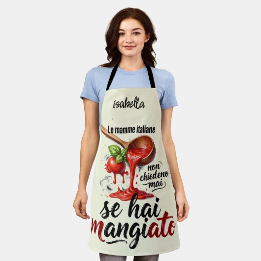 Le Mamme Italiane Grappige Italiaanse Moeder Keuke Schort (Gedragen)
