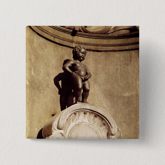 Le Mannequin Pis, 1619 Vierkante Button 5,1 Cm (Voorkant)