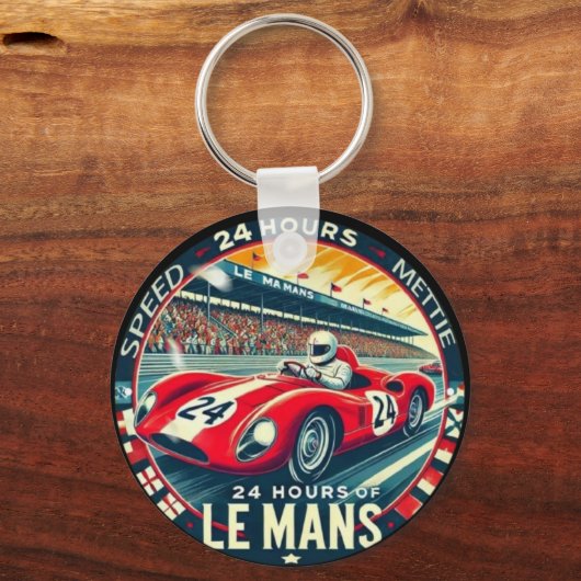  Le Mans 24 Hours Endurance retro Race car   Sleutelhanger (Achterkant)