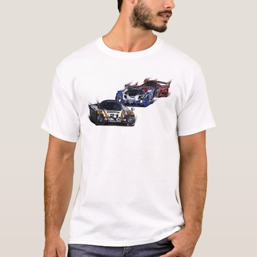 Le mans auto's die het uitvechten, de machtige gro t-shirt (Voorkant)
