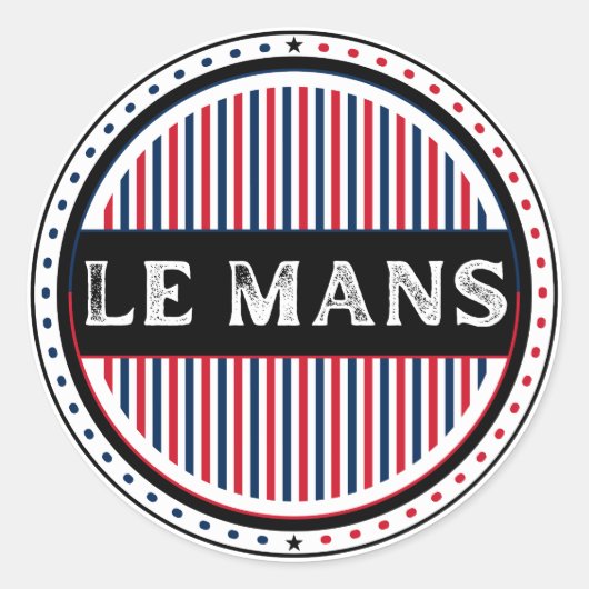 Le Mans City Pride Embleem – Franse identiteit Ronde Sticker (Voorkant)