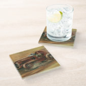 Le Mans Racecar van Ethan Harper Glazen Onderzetter (Schuin)