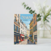 Le Marais Frankrijk Briefkaart (Staand voorkant)