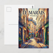Le Marais Frankrijk Briefkaart (Voorkant / Achterkant)