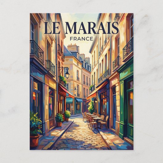 Le Marais Frankrijk Briefkaart (Voorkant)