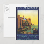 Le Maroc Vintage Travel Poster Briefkaart (Voorkant / Achterkant)
