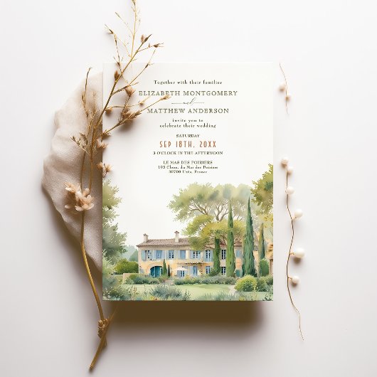 Le Mas des Poiriers Provence Tuin Bruiloft Kaart