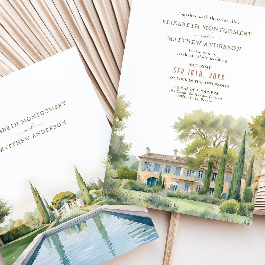 Le Mas des Poiriers Provence Tuin Bruiloft Kaart