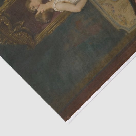 Le Miroir door Auguste Toulmouche Tissuepapier (Detail)