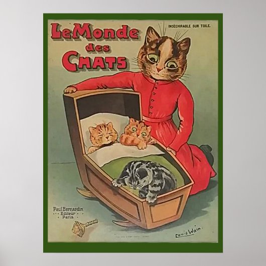 Le Monde des Chats, Louis Wain Art Poster (Voorkant)