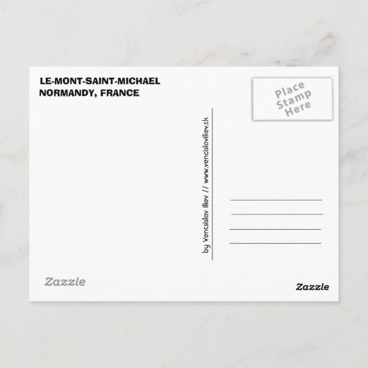Le Mont Saint Michael Frankrijk Briefkaart (Achterkant)