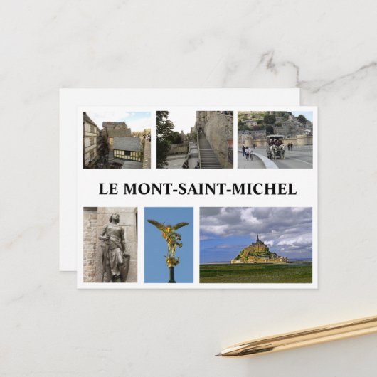 Le Mont Saint Michael, Frankrijk Briefkaart (Voorkant / Achterkant in situ)