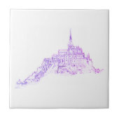 Le Mont Saint Michel France Architecture Sketch Tegeltje (Voorkant)