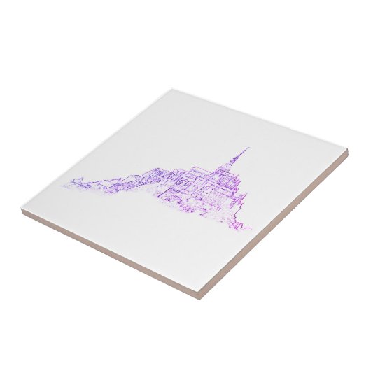 Le Mont Saint Michel France Architecture Sketch Tegeltje (Zijkant)