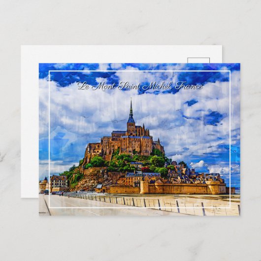 Le Mont Saint Michel, Frankrijk Briefkaart (Voorkant / Achterkant)
