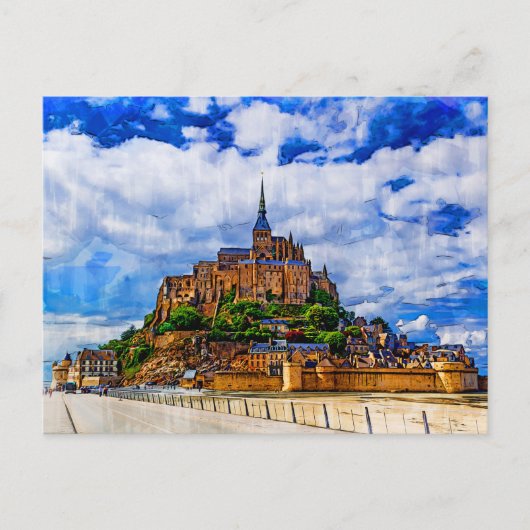 Le Mont Saint Michel, Frankrijk Briefkaart (Voorkant)