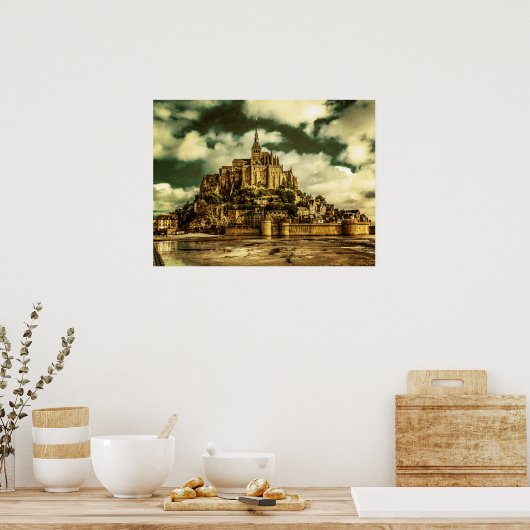 Le Mont Saint Michel, Frankrijk. Poster (Keuken)