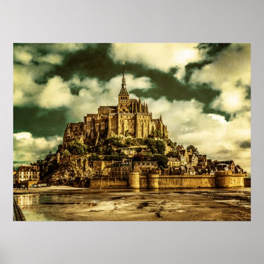 Le Mont Saint Michel, Frankrijk. Poster (Voorkant)