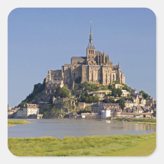 Le Mont Saint Michel in de regio Le Mont Vierkante Sticker (Voorkant)