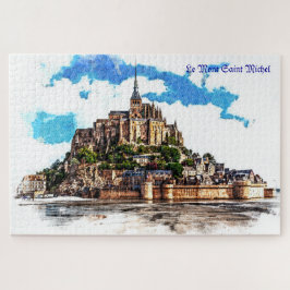 Le Mont Saint Michel in Normandy, Frankrijk. Legpuzzel