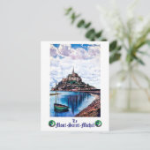 Le Mont-Saint-Michel, Normandy, Frankrijk, Briefkaart (Staand voorkant)