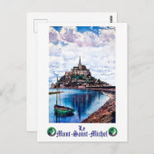 Le Mont-Saint-Michel, Normandy, Frankrijk, Briefkaart (Voorkant / Achterkant)