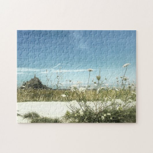 Le Mont Saint Michel Uitzicht Normandy Frankrijk Legpuzzel (Horizontaal)