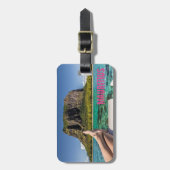 Le Morne Brabant Mauritius uitzicht van boot op ze Bagagelabel (Voorkant verticaal)