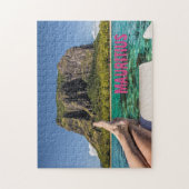 Le Morne Brabant Mauritius uitzicht van boot op ze Legpuzzel (Verticaal)